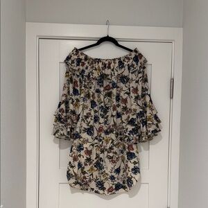 Misa Los Angeles Floral Off-Shoulder Ruffle Dress